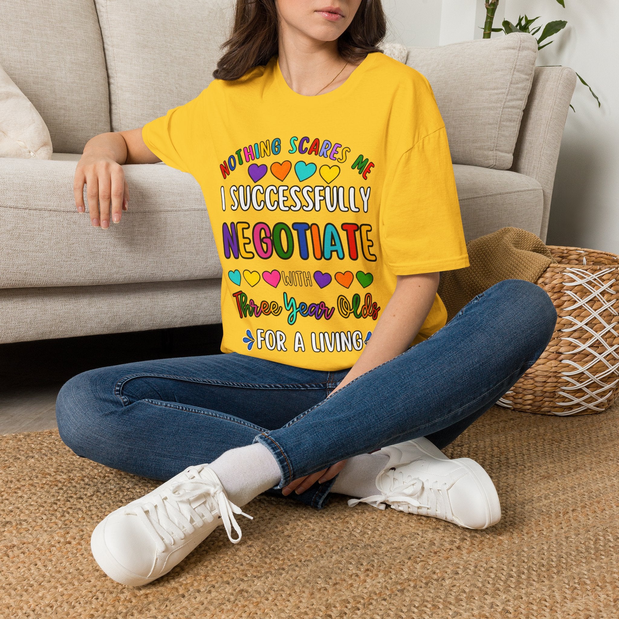 Funny Rainbow Negotiator T-Shirt — "Nothing Scares Me I Successfully Negotiate" Cute Pride Tee for Parents & Teachers