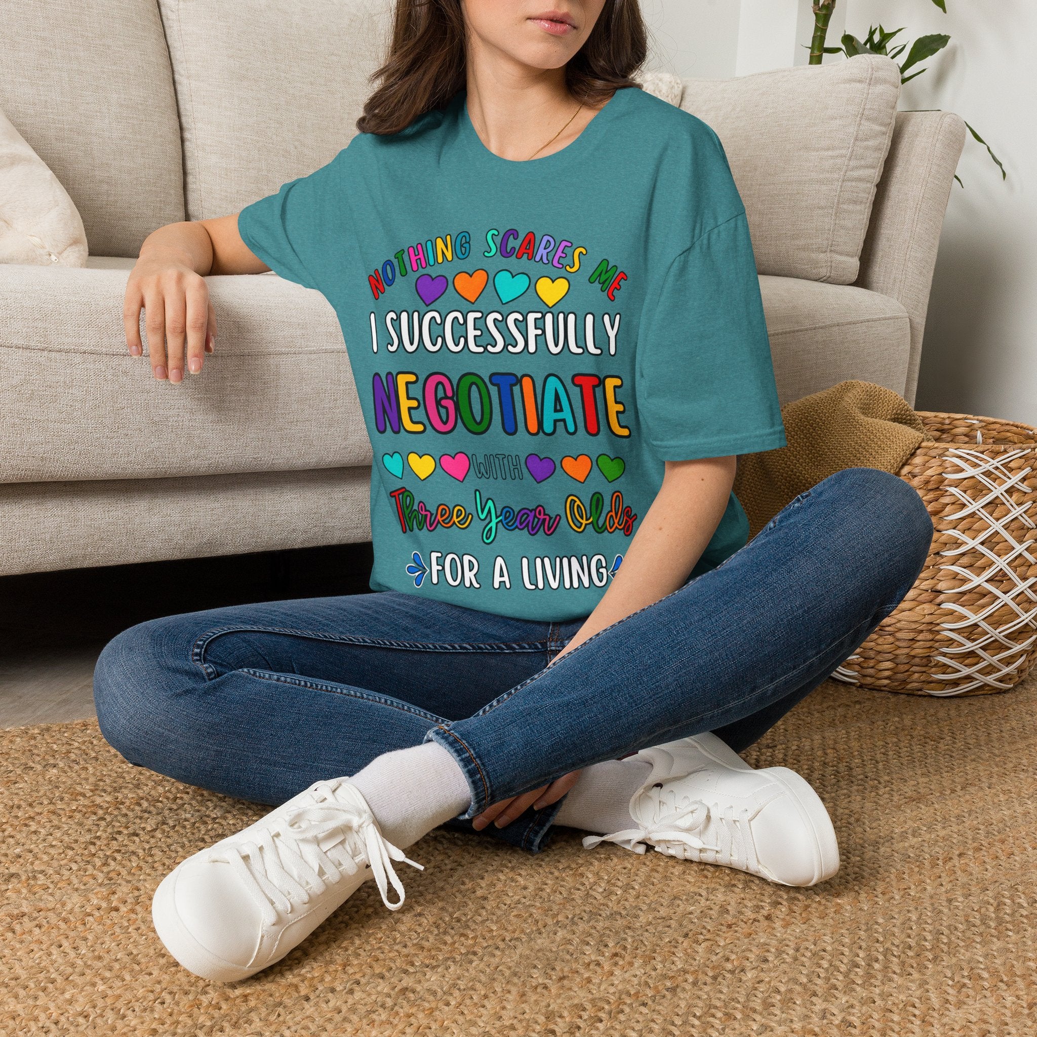 Funny Rainbow Negotiator T-Shirt — "Nothing Scares Me I Successfully Negotiate" Cute Pride Tee for Parents & Teachers