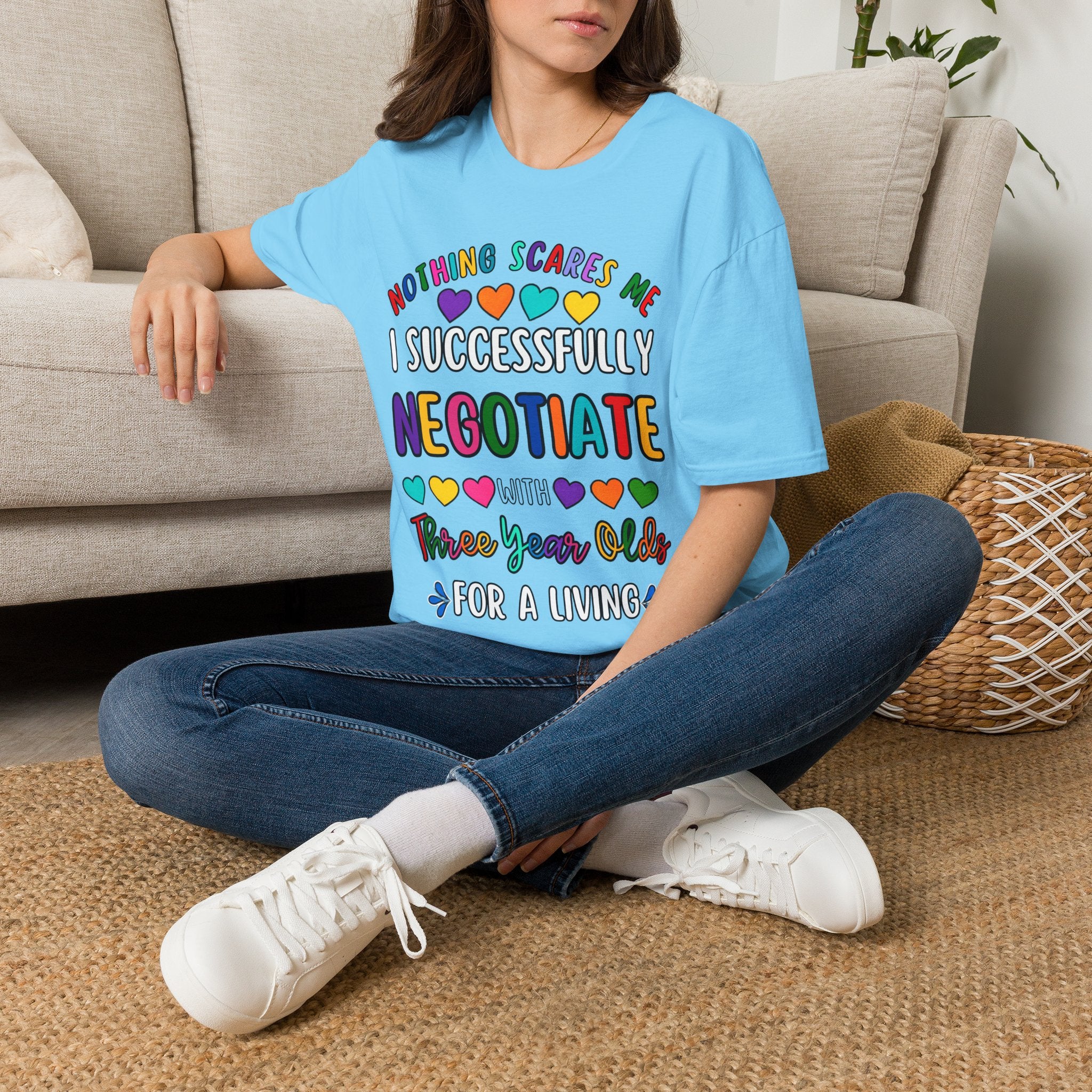 Funny Rainbow Negotiator T-Shirt — "Nothing Scares Me I Successfully Negotiate" Cute Pride Tee for Parents & Teachers