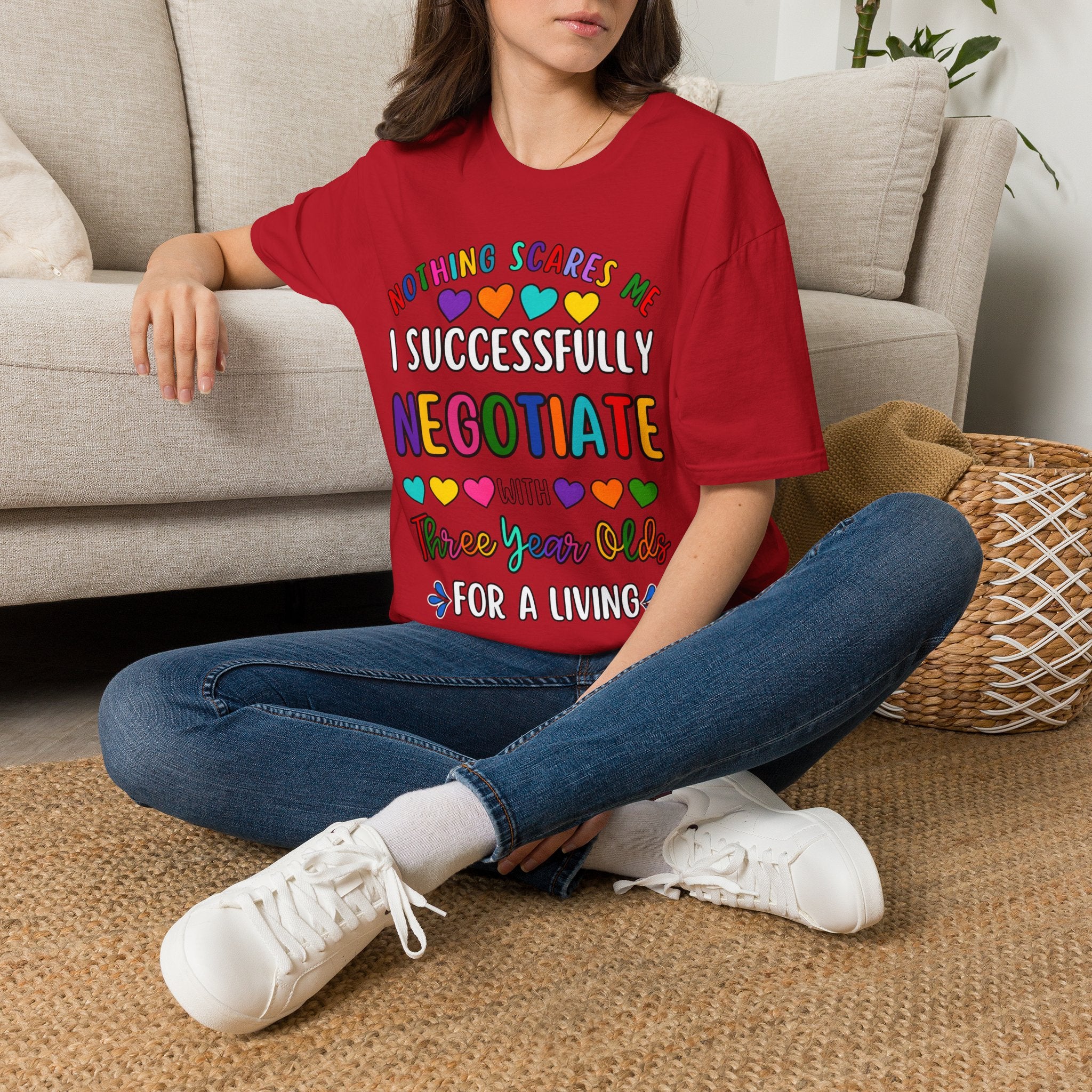 Funny Rainbow Negotiator T-Shirt — "Nothing Scares Me I Successfully Negotiate" Cute Pride Tee for Parents & Teachers